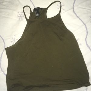 Olive Green Cropped Tank Top